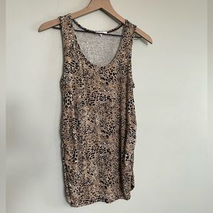 Maurices Maternity 24/7 Flawless Scoop Neck Tank in Animal Print with Shirring
